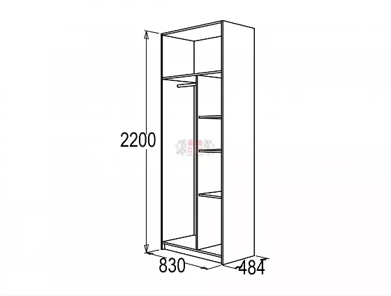 Шкаф 800 мм для одежды и белья Флагман-4 в Советском - sovetskij.mebel-e96.ru