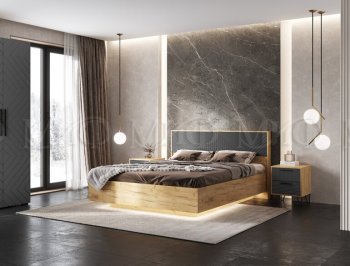 Кровать парящая Флэш крафт/графит(Миф) в Советском - sovetskij.mebel-e96.ru