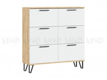 Обувница Флэш крафт/белый (Миф) в Советском - sovetskij.mebel-e96.ru
