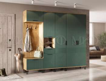 Прихожая Флэш модульная, крафт/грин(Миф) в Советском - sovetskij.mebel-e96.ru
