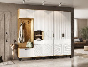 Прихожая Флэш модульная, крафт/белый (Миф) в Советском - sovetskij.mebel-e96.ru