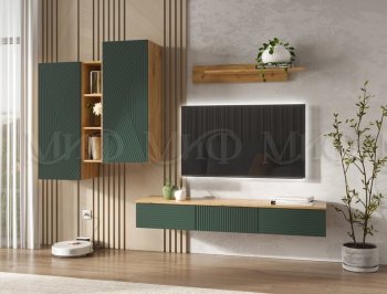 Стенка Флэш комп.2 крафт/грин (Миф) в Советском - sovetskij.mebel-e96.ru