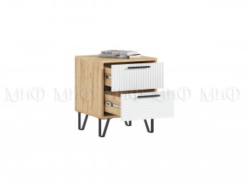Тумба прикроватная Флэш крафт/белый, 2 шт (Миф) в Советском - sovetskij.mebel-e96.ru