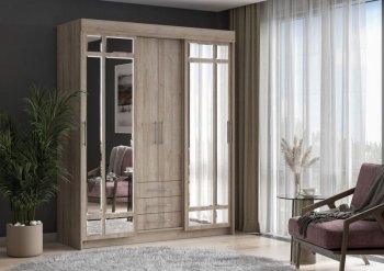 Шкаф-купе 1700 мм Фортуна (Дуб крафт серый) (ИЦ) в Советском - sovetskij.mebel-e96.ru