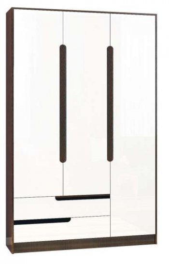 Шкаф 1200 мм 3-х створчатый Гавана белый (Текс) в Советском - sovetskij.mebel-e96.ru | фото