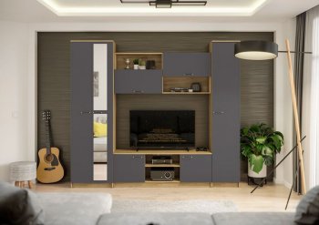 Стенка Герда крафт/графит (ИЦ) в Советском - sovetskij.mebel-e96.ru