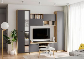 Стенка Герда крафт/графит (ИЦ) в Советском - sovetskij.mebel-e96.ru