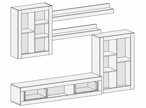 Гостиная Детройт 2 (Дуб сонома/Белый бриллиант) в Советском - sovetskij.mebel-e96.ru