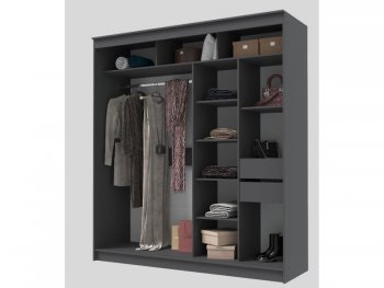 Шкаф-купе 2000 мм Гранд-1 ЛДСП, графит (Эра) в Советском - sovetskij.mebel-e96.ru