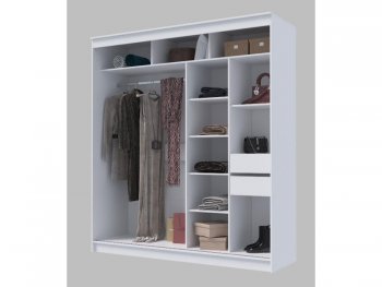 Шкаф-купе 2000 мм Гранд-1 ЛДСП, белый гладкий (Эра) в Советском - sovetskij.mebel-e96.ru