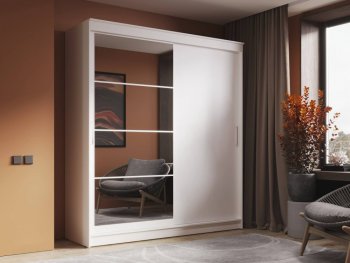 Шкаф-купе 2000 мм Гранд-1 ЛДСП/Зеркало, Белый (Эра) в Советском - sovetskij.mebel-e96.ru