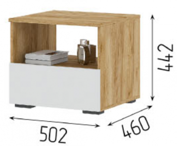 Тумба прикроватная Хелен ТБ 01 крафт (СтендМ) в Советском - sovetskij.mebel-e96.ru | фото