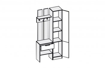 Прихожая Иннэс-3 бетон светлый/белый глянец (Диал) в Советском - sovetskij.mebel-e96.ru