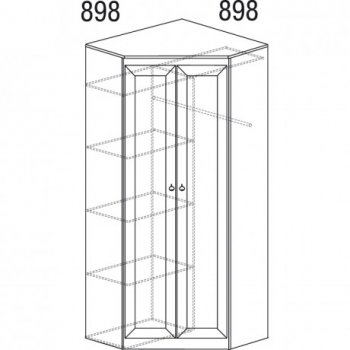 Шкаф угловой Инна 606 денвер темный (Яна) в Советском - sovetskij.mebel-e96.ru