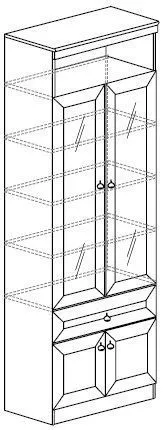 Шкаф для книг Инна 611 (Яна) в Советском - sovetskij.mebel-e96.ru