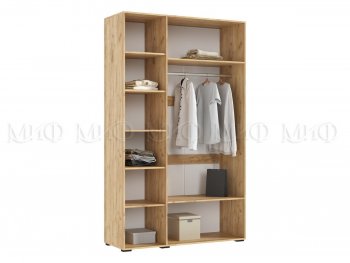 Шкаф 1350 мм Ирис с антресолью, крафт/белый (Миф) в Советском - sovetskij.mebel-e96.ru