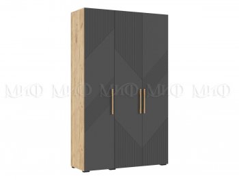 Шкаф 1350 мм Ирис с антресолью, крафт/графит (Миф) в Советском - sovetskij.mebel-e96.ru