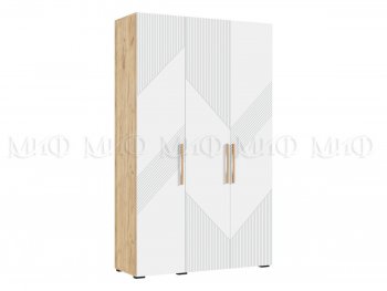 Шкаф 1350 мм Ирис с антресолью, крафт/белый (Миф) в Советском - sovetskij.mebel-e96.ru