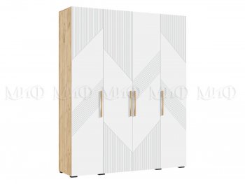 Шкаф 1800 мм Ирис с антресолью крафт/белый (Миф) в Советском - sovetskij.mebel-e96.ru