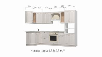 Кухонный гарнитур Кантри 1330*2800 мм в Советском - sovetskij.mebel-e96.ru