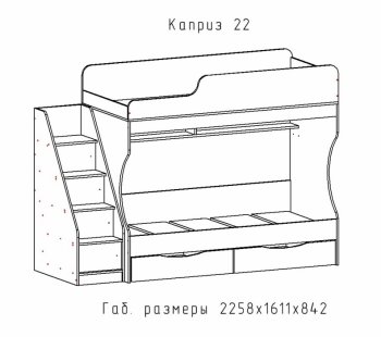 Кровать двухъярусная Каприз-22 (АстридМ) в Советском - sovetskij.mebel-e96.ru