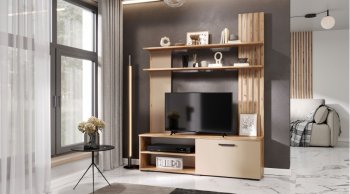 Стенка Каролина Дуб Вотан/Кашемир (Лин) в Советском - sovetskij.mebel-e96.ru