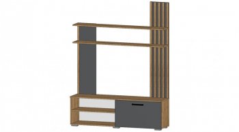 Стенка Каролина Дуб Вотан/Графит (Лин) в Советском - sovetskij.mebel-e96.ru