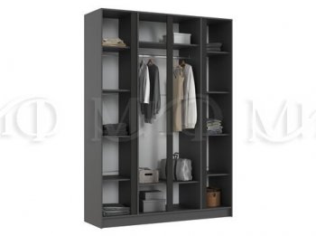 Шкаф 1600 мм 4-х створчатый Келвин графит  (Миф) в Советском - sovetskij.mebel-e96.ru