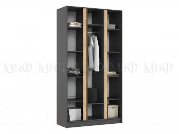 Шкаф 1200 мм 3-х ств. Келвин графит  (Миф) в Советском - sovetskij.mebel-e96.ru