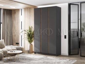 Шкаф 1200 мм 3-х ств. Келвин графит  (Миф) в Советском - sovetskij.mebel-e96.ru