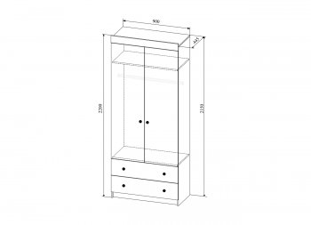 Шкаф KI-KI 900 мм, ШД900.1 (ДСВ) в Советском - sovetskij.mebel-e96.ru