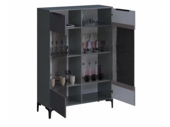 Шкаф со стеклом Кимберли графит (Handis) в Советском - sovetskij.mebel-e96.ru