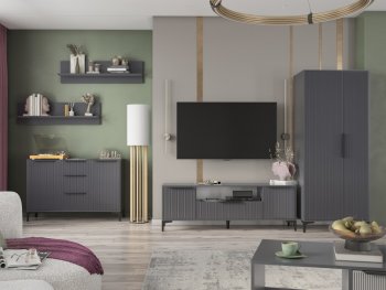 Стенка Кимберли графит, модульная (Handis) в Советском - sovetskij.mebel-e96.ru