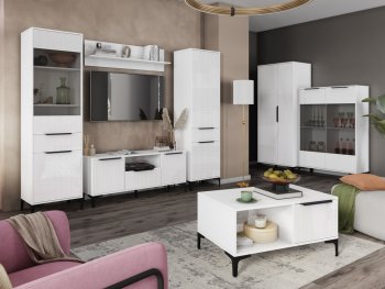 Стенка Кимберли белый, модульная (Handis) в Советском - sovetskij.mebel-e96.ru