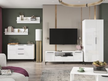 Стенка Кимберли белый, модульная (Handis) в Советском - sovetskij.mebel-e96.ru