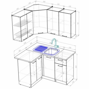 Кухонный гарнитур Кира прайм 1200х1400 мм (Герда) в Советском - sovetskij.mebel-e96.ru