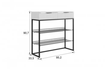 Обувница Классная 1 (белое дерево/белый матовый/черный муар​​​​​​​) (Мебельсон) в Советском - sovetskij.mebel-e96.ru