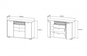 Комод ЛАНС К303, Дуб бунратти, белый/Белый (ДСВ) в Советском - sovetskij.mebel-e96.ru