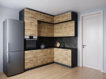 Кухонный гарнитур угловой Крафт 2200*1700 мм (Санвут) в Советском - sovetskij.mebel-e96.ru