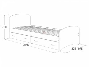 Кровать-6 одинарная с 2-мя ящиками (800*2000) в Советском - sovetskij.mebel-e96.ru