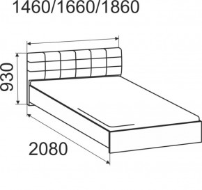 Кровать интерьерная Лита с латами 1600*2000 в Советском - sovetskij.mebel-e96.ru