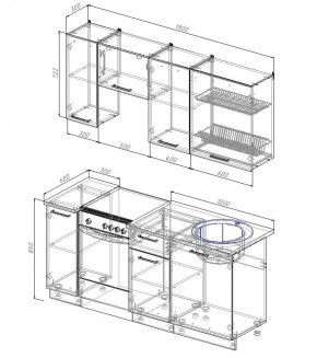 Кухонный гарнитур Антрацит 1800 в Советском - sovetskij.mebel-e96.ru