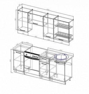 Кухонный гарнитур Антрацит 2000 в Советском - sovetskij.mebel-e96.ru