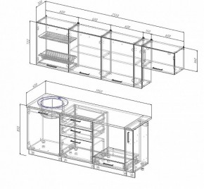 Кухонный гарнитур Антрацит 2550 в Советском - sovetskij.mebel-e96.ru