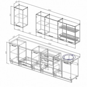 Кухонный гарнитур Антрацит 2800 в Советском - sovetskij.mebel-e96.ru