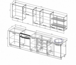 Кухонный гарнитур Антрацит 3000 в Советском - sovetskij.mebel-e96.ru