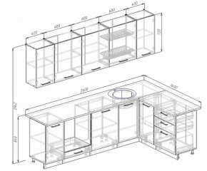 Кухонный гарнитур угловой Графика 2600х1600 мм МДФ в Советском - sovetskij.mebel-e96.ru