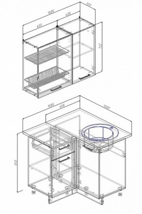 Кухонный гарнитур угловой Сатин 1000*1000 в Советском - sovetskij.mebel-e96.ru