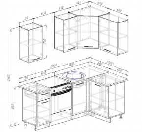 Кухонный гарнитур угловой Вегас 2000*1200 в Советском - sovetskij.mebel-e96.ru