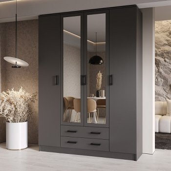 Шкаф Квадро 1600 мм Графит (Эра) в Советском - sovetskij.mebel-e96.ru